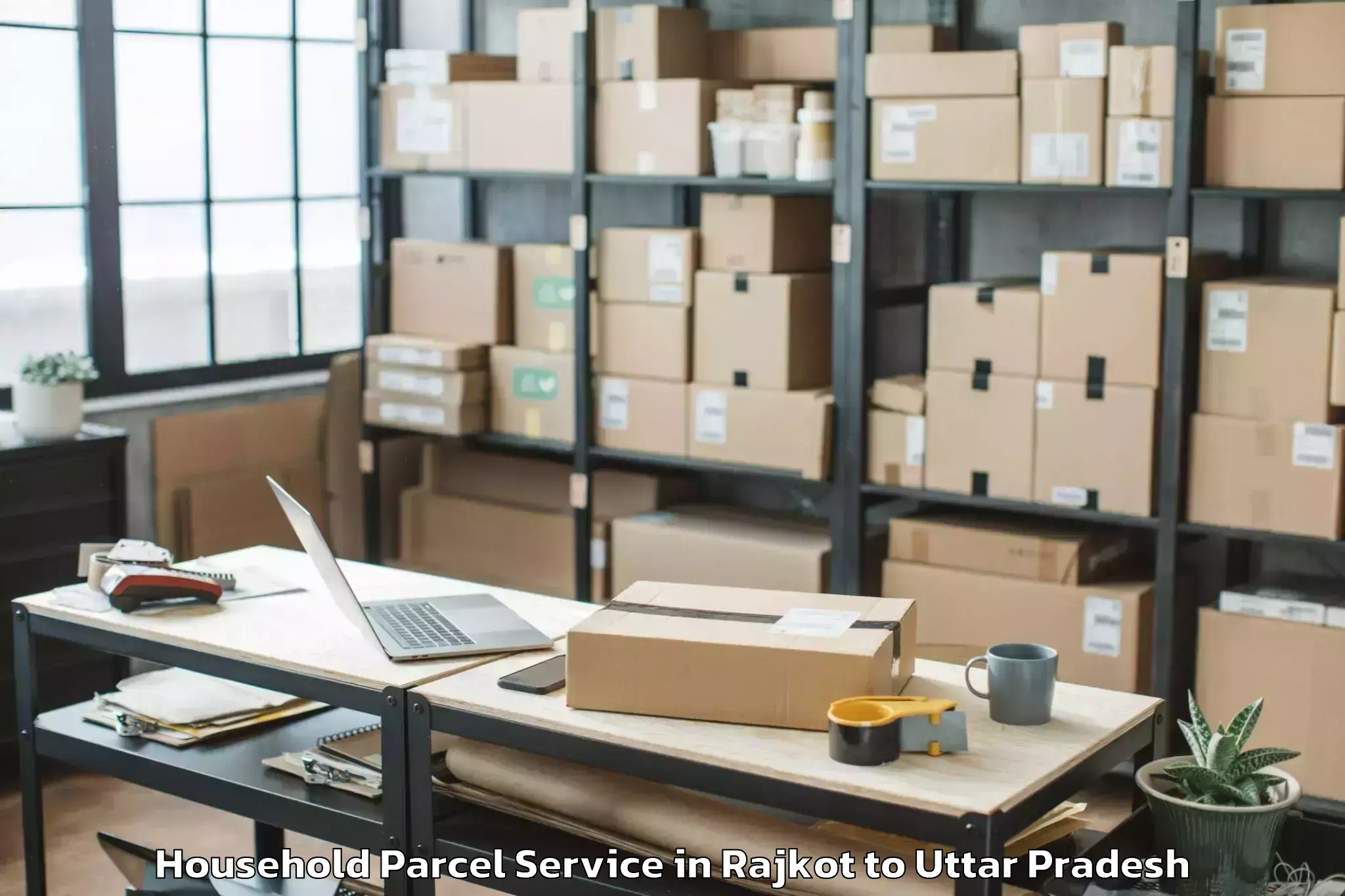 Professional Rajkot to Kaptanganj Household Parcel